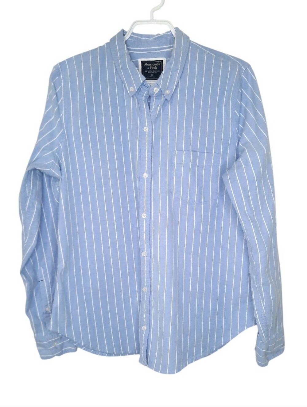 Abercrombie and Fitch Cotton Blend Button Down Shirt Top Womens Size XL Striped